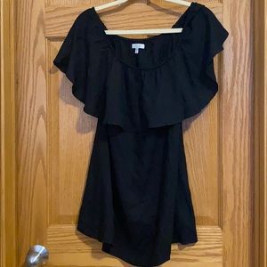 Off shoulder black mini dress